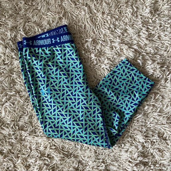 UNDER ARMOUR Girls Large YLG HeatGear Cropped Capri Stretch Pants - Picture 2 of 12